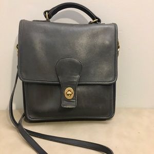 Vintage navy coach leather bag satchel